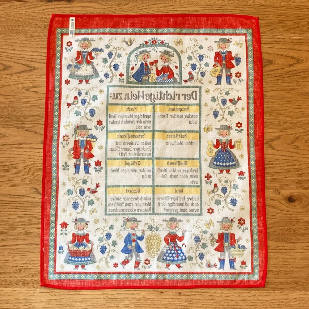 Colorful German wine Themed Tea Towel wall art - Picture 3 of 6